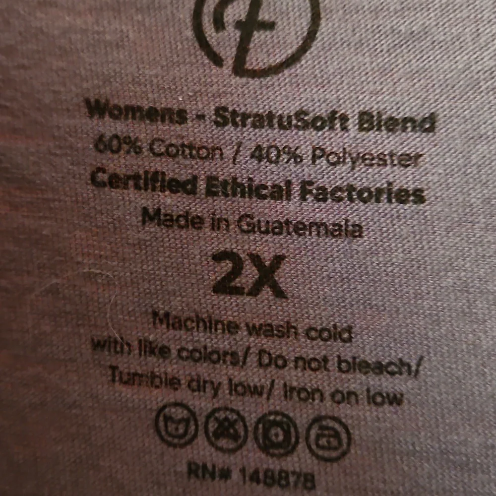 Fresh Clean Threads 2X Flint Purple/Dusty Lavender - Ethically Made V-Neck NWOT - Picture 4 of 7